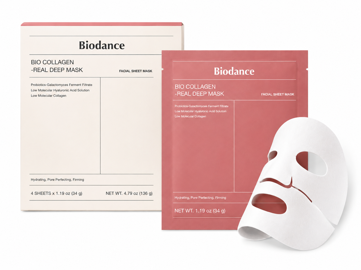 Biodance Masque Collagène – Hydratation intense & fermeté | Coffret 4 masques K-beauty