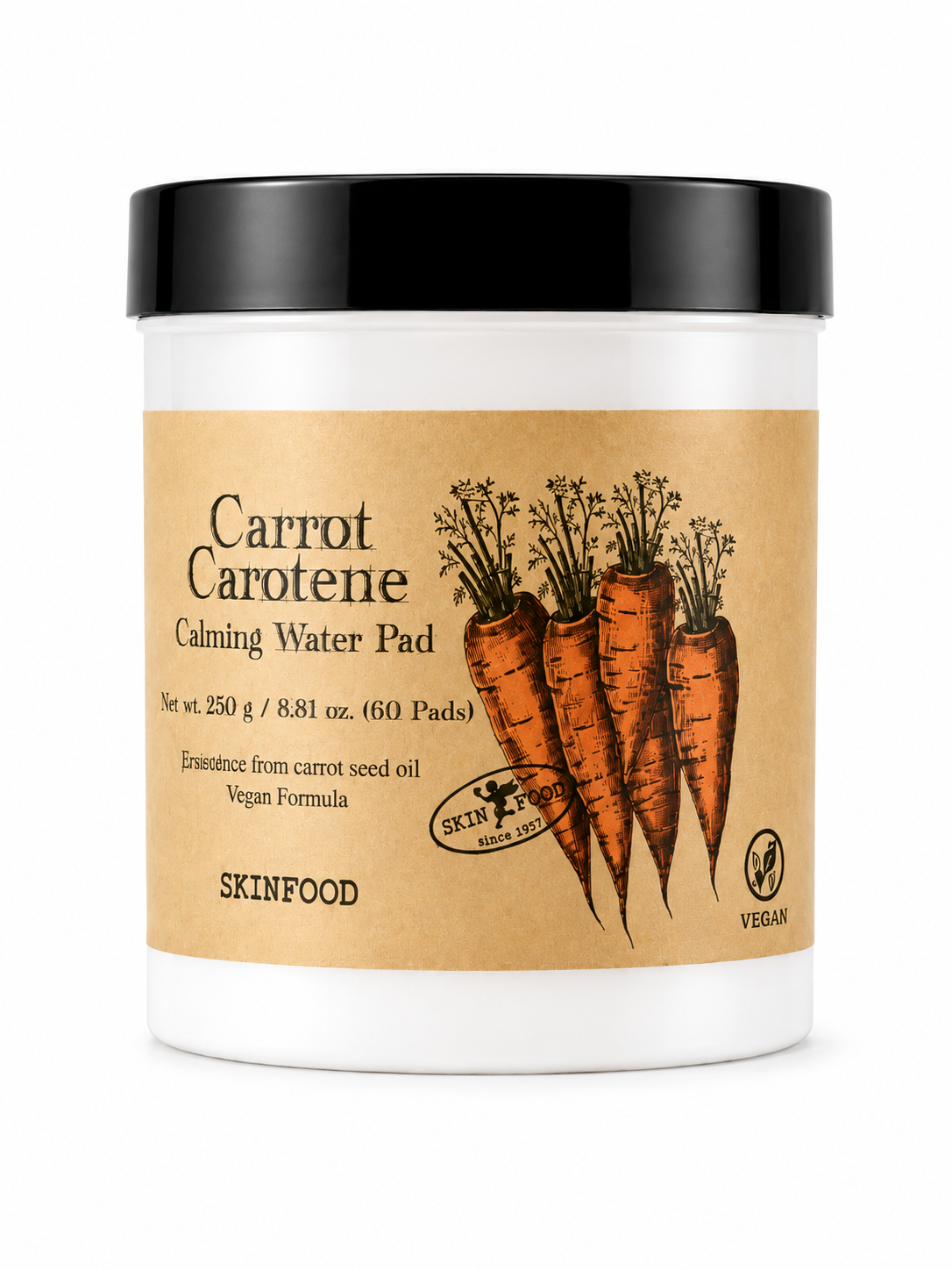 SKINFOOD – Carrot Carotene Calming Water Pad – 60 pads